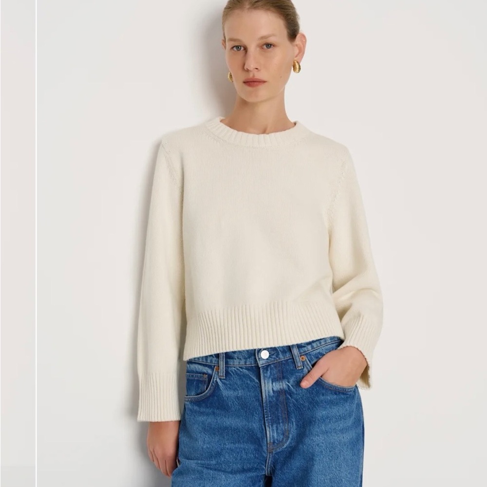 Reformation Orianne Cashmere Blend Cropped Crew